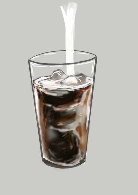 こんな感じの、混ざったマーブル模様のアイスコーヒーが好き。 