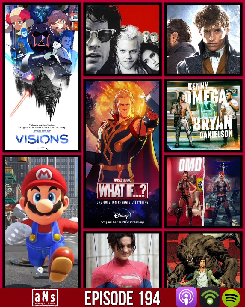 AmazingNerdShow's tweet photo. New! Ep 194! This week we review #StarWarsVisions &amp; we breakdown Ep 7 of #Marvel #WhatIf ! We also talk the #SuperMarioMovie &amp; all the latest news in #DC, the #MCU, #AEW &amp; #Horror! #Podcast #PodernFamily #StarWars
Podbean:https://t.co/3iwWh50NCE
Apple:https://t.co/0GYVItBWKl https://t.co/Xo5n5NAlVY