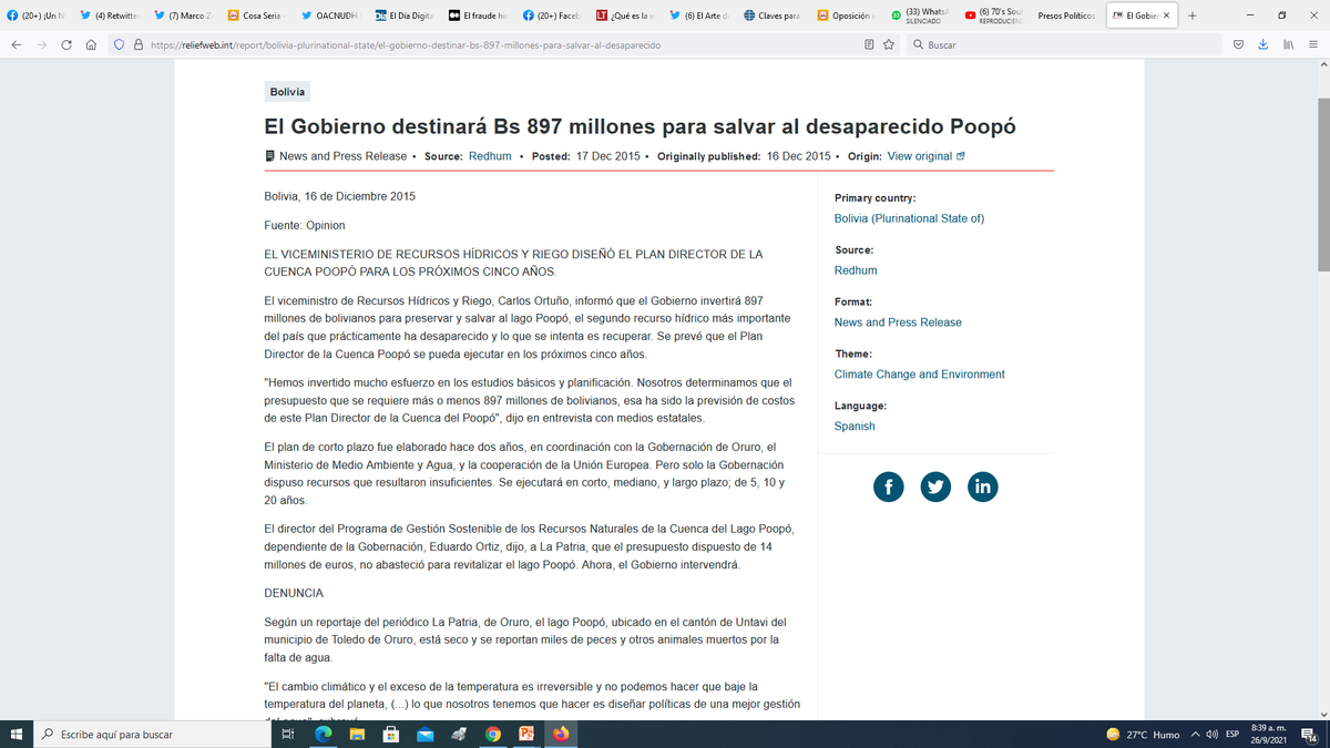 MonicaAparicioA's tweet photo. @LatAmFr @CasalMauri @MarZel65 @YerkoGarafulic @RCalasich @jcurenda @DamirMatkovic1 @caramayoarce @JebenaVlada @andrespucci #Bolivia Se robaron 897 millones de bolivianos que el gobierno en 2015 destino para salvar la cuenca del #LagoPoopo
➡️Evo Morales y sus élites masistas desangraron #Oruro extinguieron las aguas y los recursos hídricos del segundo lago de #Bolivia
https://t.co/gWjA1vRi2j https://t.co/crTrug7kWT