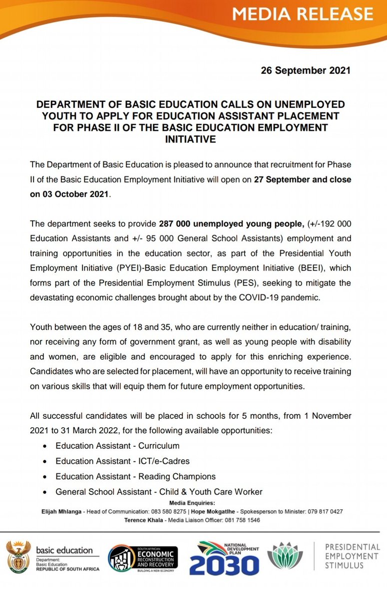 Basic Education Employment Initiative tweet media