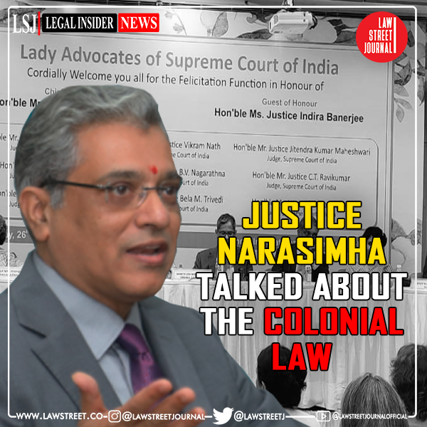 LawstreetJ's tweet photo. Justice Narasimha talked about the colonial law @LawstreetJ #JusticeNarasimha #ColonialLaws @AshwiniUpadhyay #ColonialLaw #LawstreetJournal #LawstreetBharat #OneNationOneCode #ColonialEra https://t.co/qYmwuXp8LZ