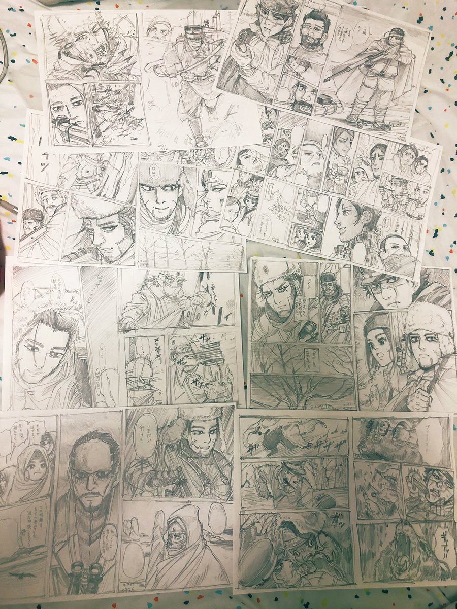 4日間で16ページ分模写した!画力向上☺️💪🧸
#ゴールデンカムイ 