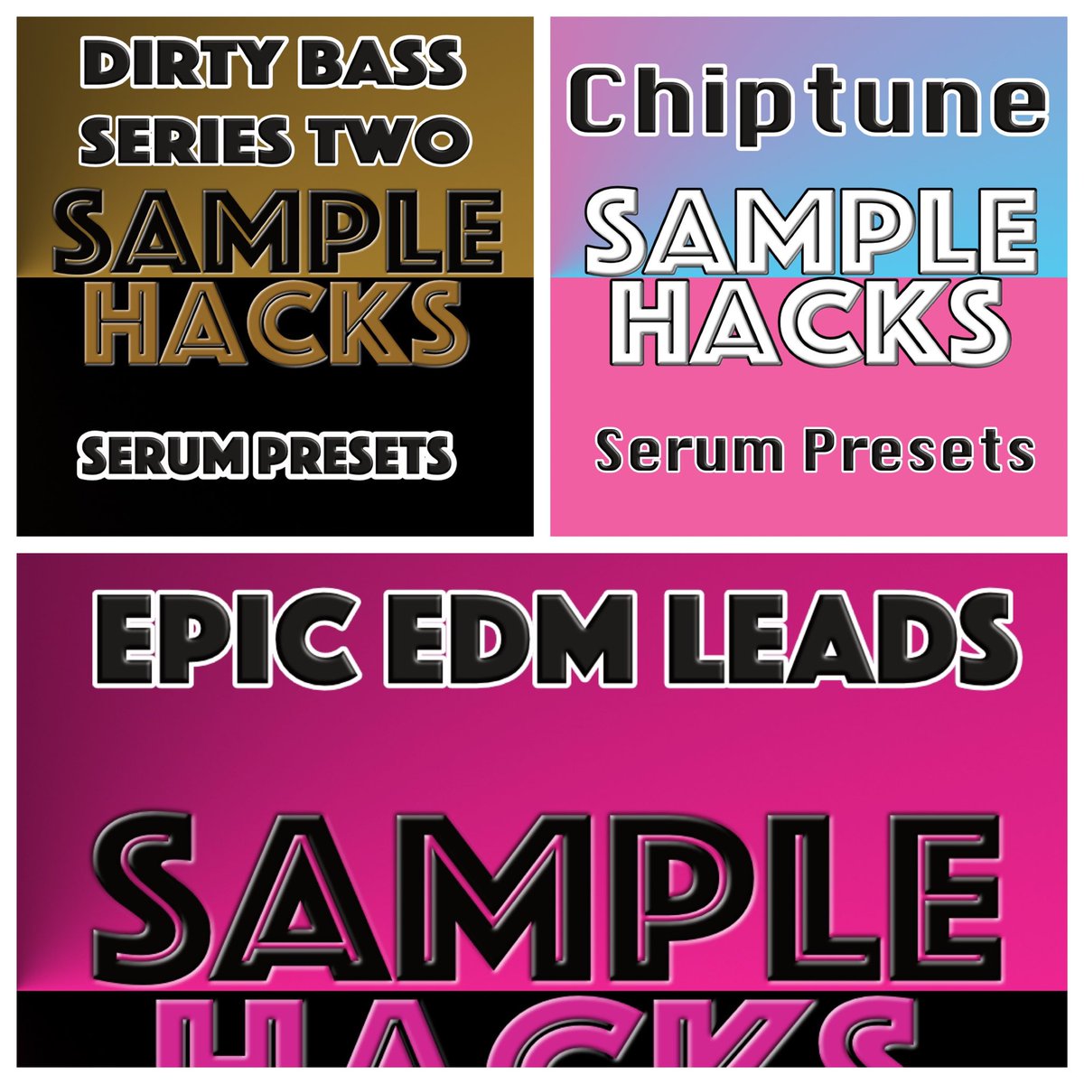 samplehacks's tweet image. Three new serum preset packs available now at samplehacks.com
Dirty bass series 2, chip tune and epic EDM leads! Grab them now while on sale!

#music #producer #sale