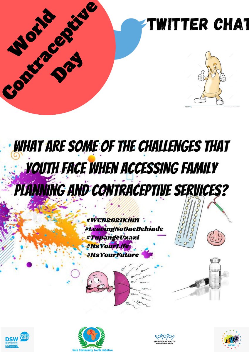 What are some of the challenges that youth face when accessing family planning and contraceptives services.
#ItsYourLife #ItsYourFuture #WCD2021_KILIFI
@DSWKenya @safecommunity4 @RisingWinners @eliaskeke1 @Rahmakhalfan6 @y2y_mr @saidkote