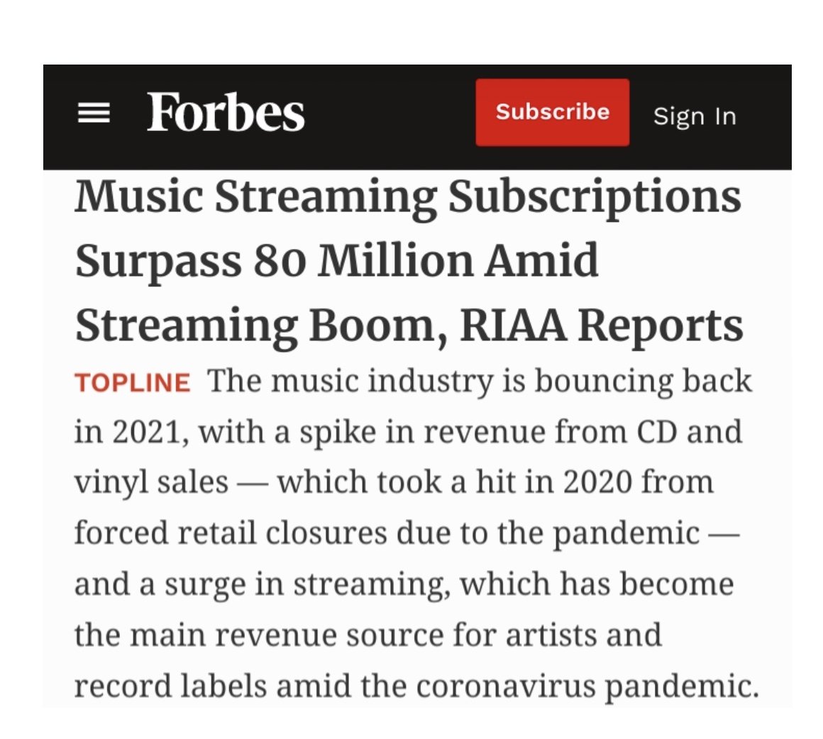 ButtaMusic's tweet photo. Industry trade group the Recording Industry Association of America (RIAA) reported music retail revenues in the U.S. grew 27% in the first half of 2021 to $7.1 billion, up from $5.6 billion last year. #musicstreaming #riaa #albutter #buttermusic #grammys #songsplits #songwriter https://t.co/0b0LZhkwmp