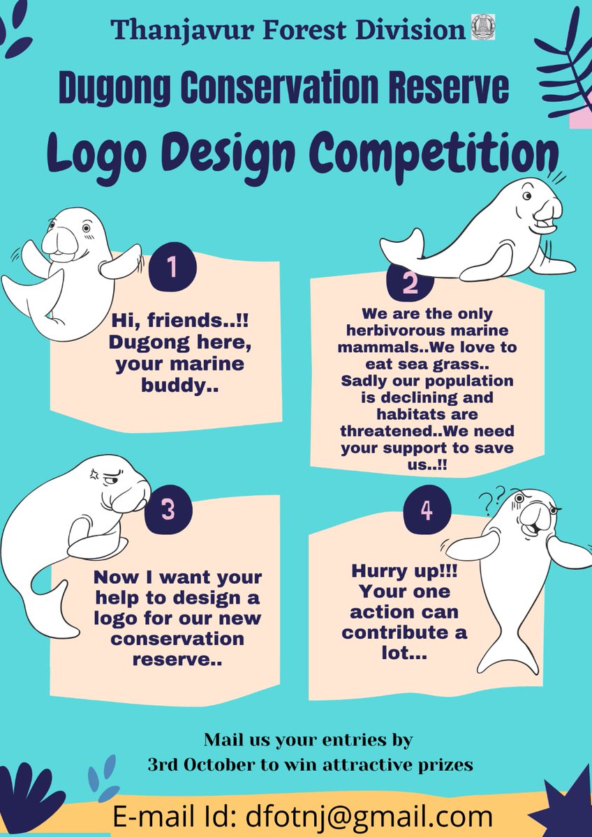 vsuvin's tweet image. Calling artists! I did not even know there was an animal called the Dugong. #designforacause #conservation #WWF