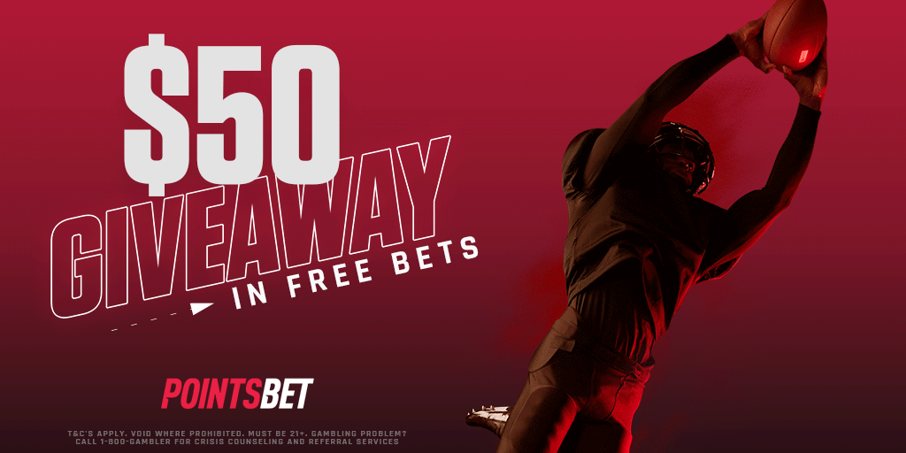 FanaticsSports's tweet photo. $50 FREE BET FOOTBALL GIVEAWAY💰

RT this post and follow @PointsBetUSA to be entered. We will select 5 random entrants prior to the start of today's games to receive a $50 free bet each. 

Ts+Cs: https://t.co/kDXdtNWxoS https://t.co/dLoHBs38S4