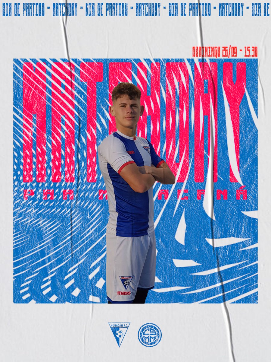 #PrimeraAmateur | 𝓓í𝓪 𝓭𝓮 𝓹𝓪𝓻𝓽𝓲𝓭𝓸

Dale Huracán che 🤟🏻 

⏱ 15.30.
📍 Parque Maracaná 
📲 <a href="/oficial_huracan/">Huracán FC</a>
🎫 auftickets.uy 

#HuracánFC🔵⚪
#ElClubDeMiBarrio