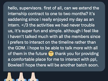 BW_PARKPD's tweet photo. We can't even afford spotify premium what makes you think we can extend the internship? 🤔 https://t.co/msH3untzui