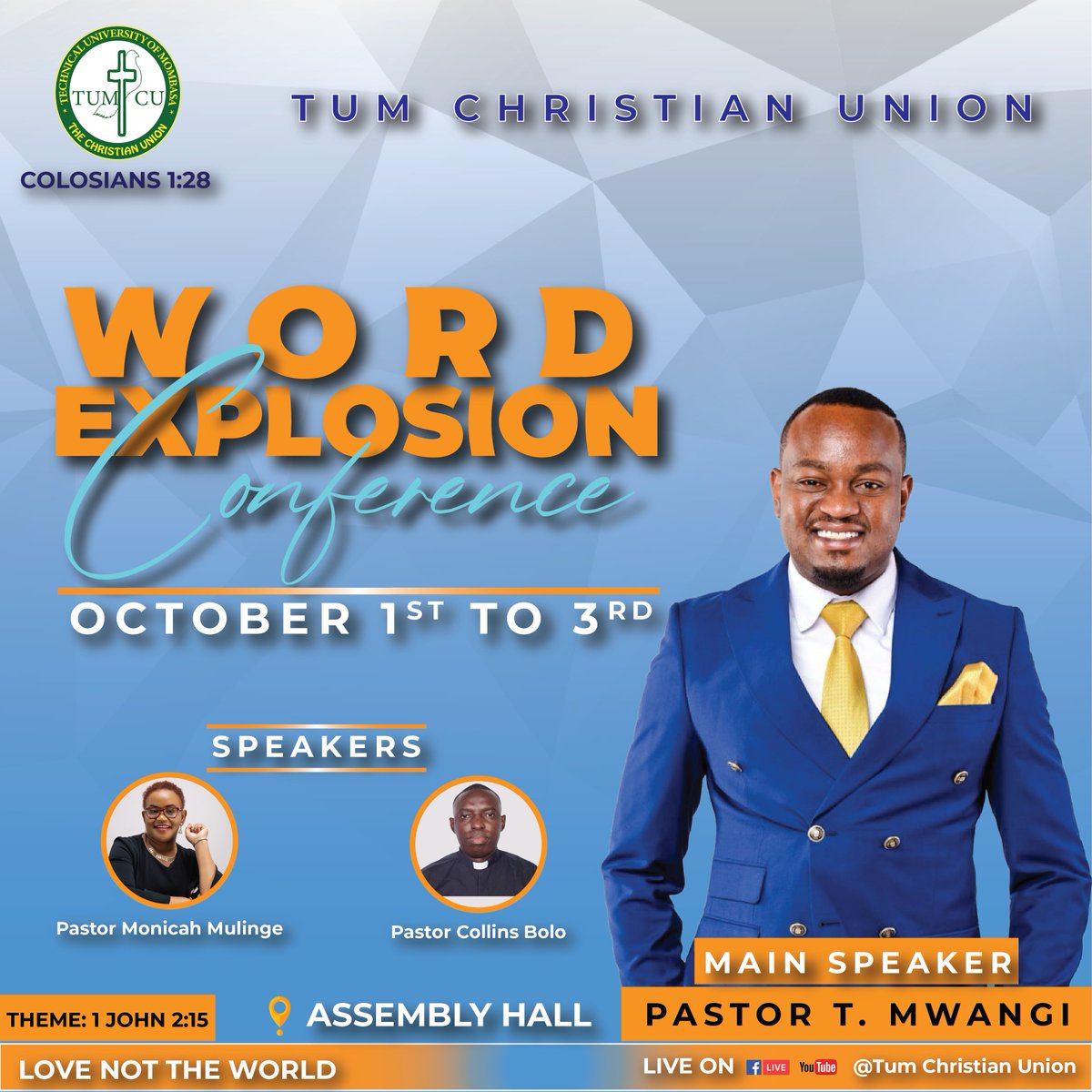 Neshpeter4's tweet photo. Can't afford to miss
#WordExplosion2021
#PastorTinTUM
@TUM_CU  @kadenge_dan  @SenatorRuto @raphael__muendo @WilliamsonAmwo4 @ywaya_belinda @_elijah_otieno https://t.co/GIq4yxSER1