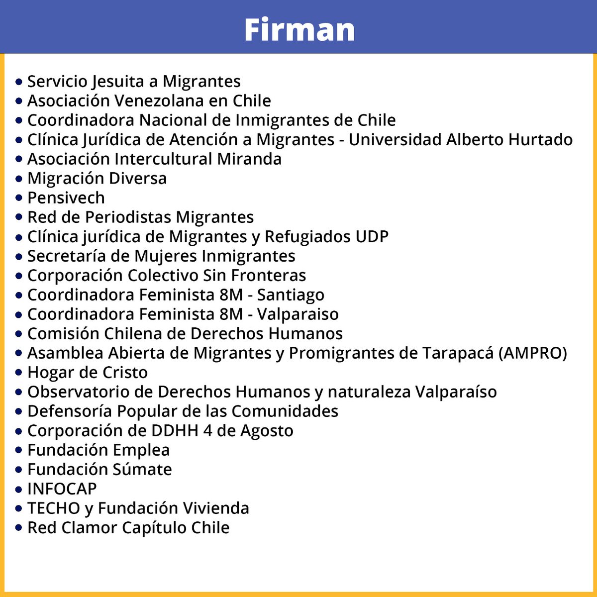 SJMChile's tweet photo. ⚠️Compartimos Declaración Pública suscrita por más de 20 organizaciones de la sociedad civil, ante los graves hechos de #Iquique que afectaron a personas #migrantes👉https://t.co/IfS3owU9q7 https://t.co/fYNvYM2uPI