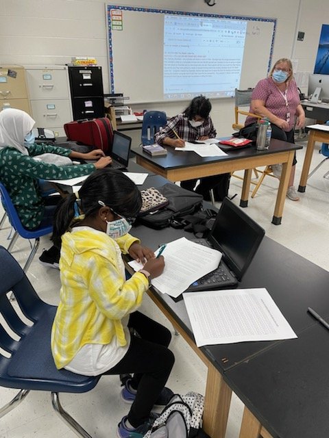 MarieTeaches's tweet photo. The @seducationalc @fssdFIS book club students learned about ciphers as part of Thursday's discussion of the book, City Spies. https://t.co/RzeLuHZbW2