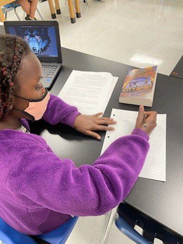 MarieTeaches's tweet photo. The @seducationalc @fssdFIS book club students learned about ciphers as part of Thursday's discussion of the book, City Spies. https://t.co/RzeLuHZbW2