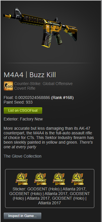 RhandyCS's tweet photo. 🎁Giveaway to celebrate the fact i have one whole follower

4x GODSENT (Holo) | Atlanta 2017 M4A4 | Buzz Kill 0.002

To enter:
-Like &amp; RT
-Follow

Winner will be drawn 1st of October CEST 20:00

More shitty giveaways to come down the line ❤️ https://t.co/YgrVYMS7LQ