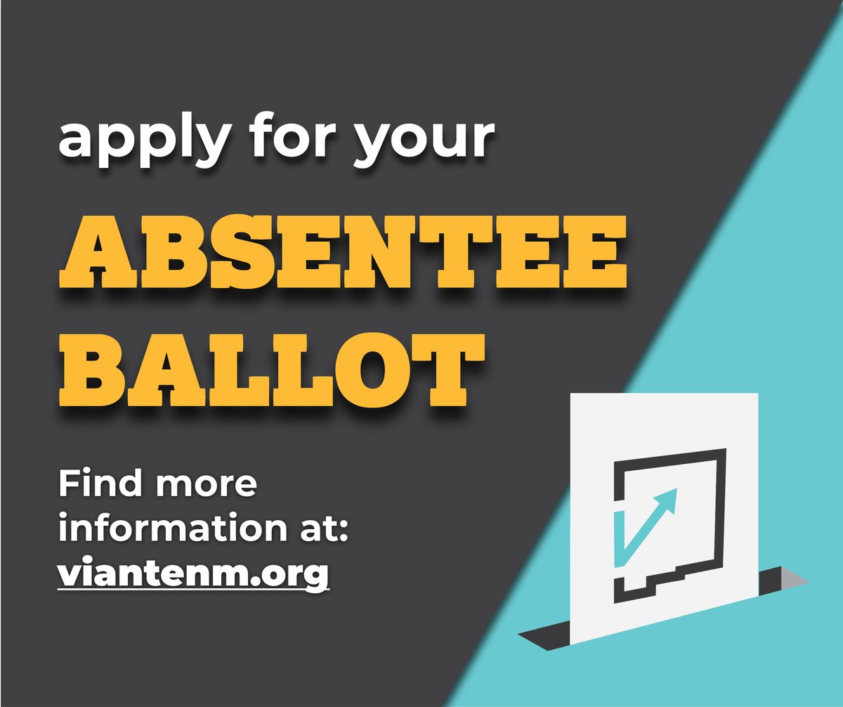 Apply for your absentee ballot for this upcoming November election! You can find information on how to do that on Viante's website at viantenm.org/voting-resourc…

#NMVotes #Vote #NMPol