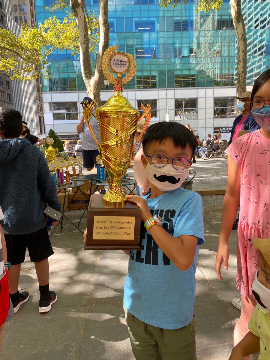 icnnyc's tweet photo. A huge congratulations to Elias - representing the Dragons of PS 130 - on winning first place in the Elementary section at the Bryant Park Chess Championship! Elias spent the summer training at our Gift of Chess Camp. Well Done 🎊🏆🚀 @ps130m https://t.co/y5CeRDiTcg