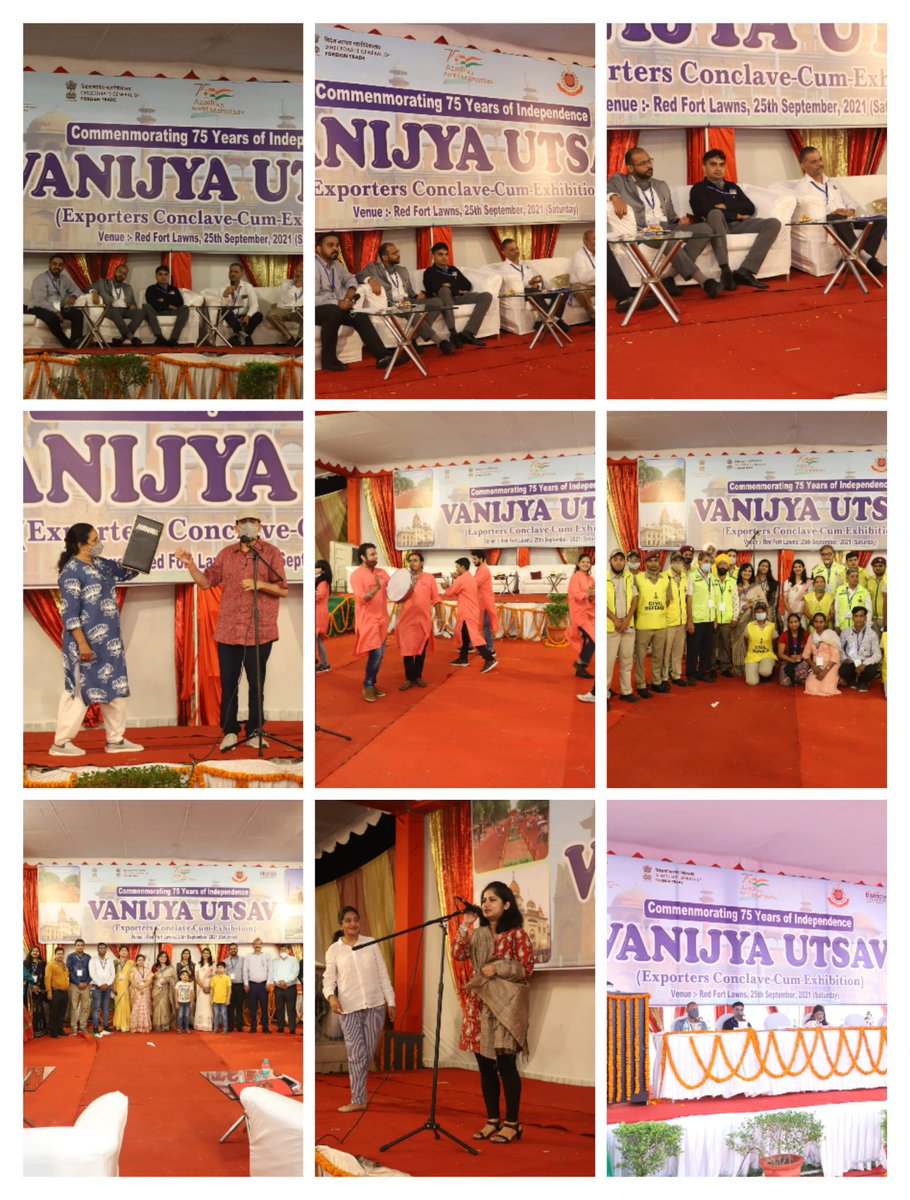 One day"Vanijya Utsav"-"Exporters Conclave"was organised by <a href="/DMCentralDelhi/">DM Central District, Delhi</a> focusing on promoting export of identified products/services frm d district on 25/09/21 @ d RedFortLawns from 03pm-08pm.Abt 65 stalls of exporters(30)&amp;SHG's,NGOs &amp; Food Stalls were set up during d event.