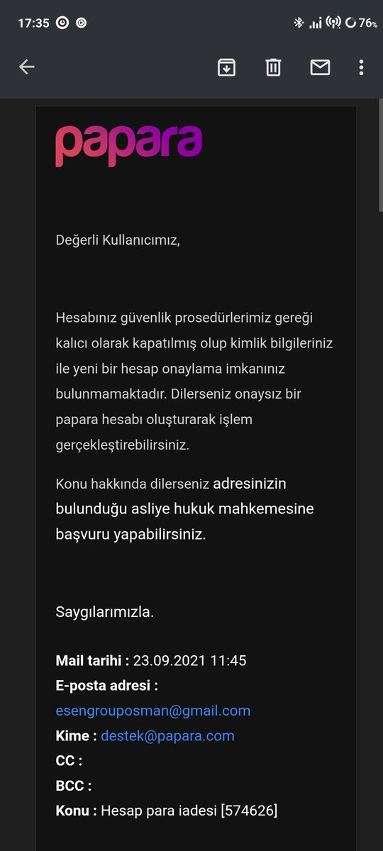 ByKrc0's tweet photo. Papara hesabım geçtiğimiz günlerde çalınmış. Hesabım onaylı hesap ve içindeki parayla birlikte çalındı. @Papara ise bu duruma sadece izleyici kalıyor hic bir yardımı dokunmadığı gibi sadece bana vakit kaybettiriyor..
#paparakullanma https://t.co/cxkVAI3NtE
