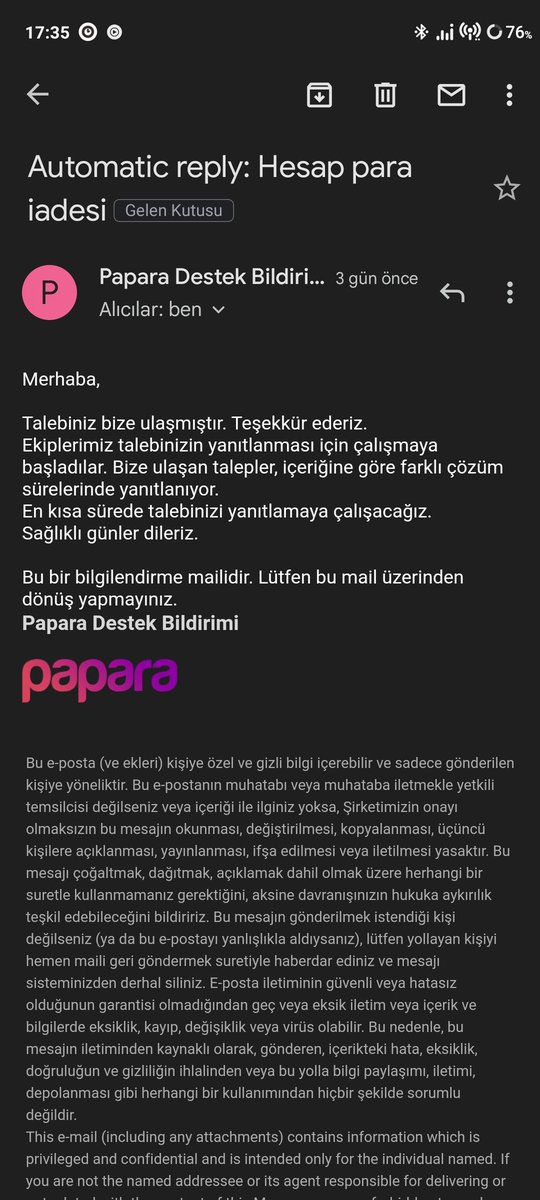 ByKrc0's tweet photo. Papara hesabım geçtiğimiz günlerde çalınmış. Hesabım onaylı hesap ve içindeki parayla birlikte çalındı. @Papara ise bu duruma sadece izleyici kalıyor hic bir yardımı dokunmadığı gibi sadece bana vakit kaybettiriyor..
#paparakullanma https://t.co/cxkVAI3NtE