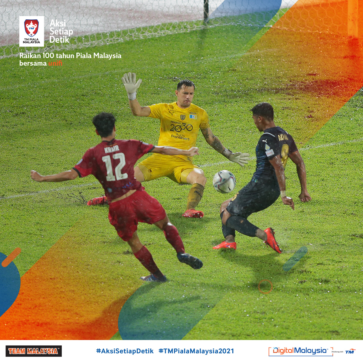UnifiSports's tweet photo. Permulaan #TMPialaMalaysia2021 yang padu! 🙌🏻

Menarik semua perlawanan hari ini. 3 pasukan tuan rumah berjaya meraih mata kemenangan &amp; aksi mantap @sufc_rasmi menjadikan mereka pasukan #LigaPremier pertama meraih 3 mata penuh! #AksiSetiapDetik #KamiTeamMalaysia https://t.co/34UhzJwXcO