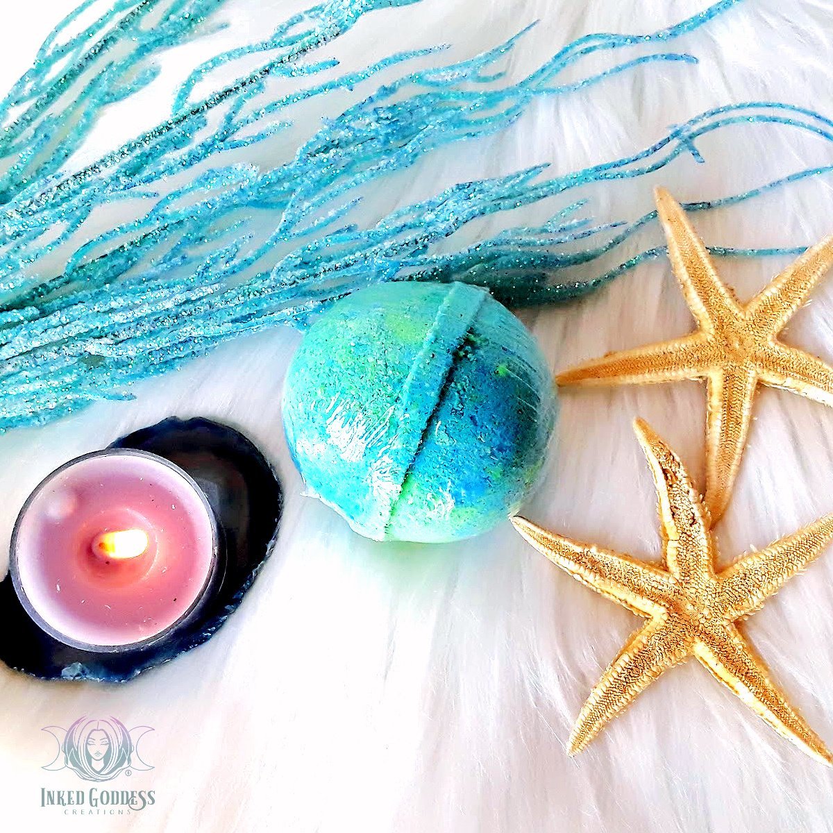 inkedgoddesshop's tweet photo. ~ New item! ~
Mermaid's Kiss (Water Element) Bath Bomb ~ $4.00
https://t.co/arOirfFLQP
#mermaid #seamagick
A scent blend of sea moss, cyclamen, and notes of a mysterious mist. Use before your Full Moon rituals to cleanse and connect you with intuitive, feminine, balanced energy. https://t.co/kypNNrpw9F