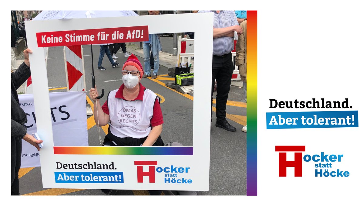hockerhoecke's tweet photo. Keine Stimme für die AfD! Zeigt Haltung gegen Hass &amp; Hetze! | Foto machen, Kampagnenbild erstellen &amp; teilen! ➡️ https://t.co/t7bDwNFJg0 

#HockerstattHöcke #Deutschlandabertolerant #noAfD #BTW21 #BTW2021 #unteilbar https://t.co/z9SE09eEW9