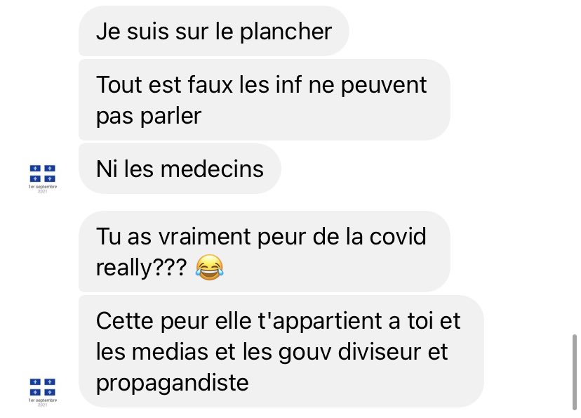 steevey's tweet photo. Un infirmière m’apprend ce matin qu’il n’y pas de Covid. 

Que le staff médical est simplement muselé… 

Et bin, me voilà confus 🤦‍♂️ https://t.co/bk9dE7Yrgd