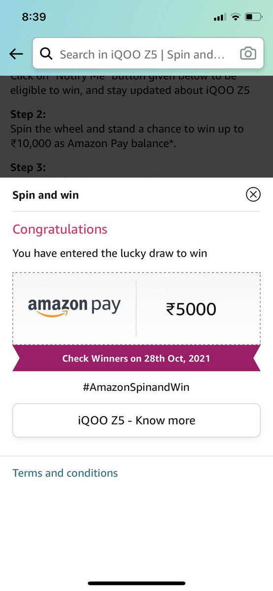 vivek_narang5's tweet photo. @amazonIN @iQOOind &amp; use #iQOOZ5 #iQOOZ5Spin&amp;win #AmazonMobileInsider https://t.co/JEb3ypnNss