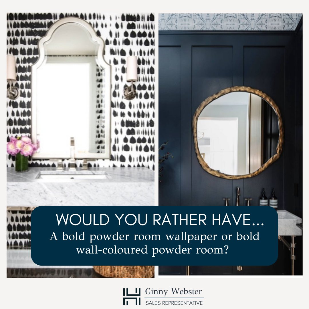 gchinwebster's tweet photo. Would you rather have… 
A bold powder room wallpaper or bold wall-coloured powder room?
Photo credit: @houseandhomemag 
@lorisellmerdesign 

#heapsestrin #heapsestrinrealestate #heapsestrinsalesteam #everymovematters #numberoneteam #realestate #torontorealestate #torontoleasing https://t.co/vtUZWwXVgM