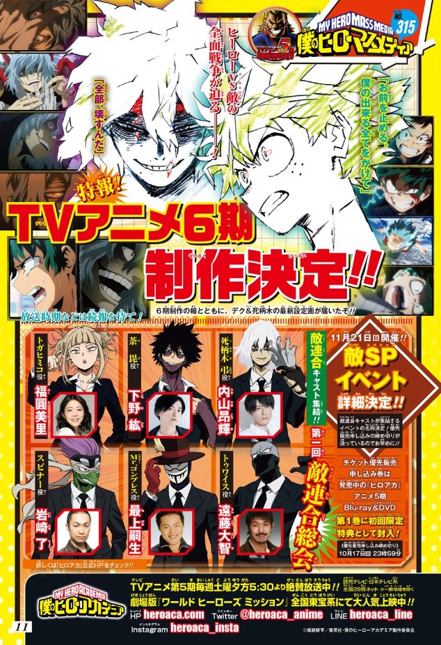 My Hero Academia season 6 end date announced