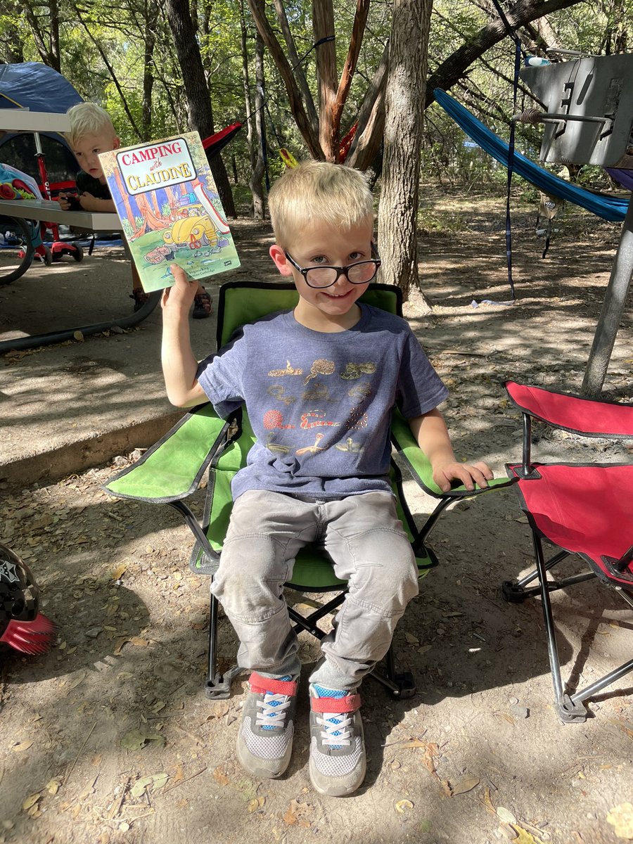 This guy’s <a href="/GHESGators/">Glenhope Elementary</a> teacher musta heard he was going camping this weekend! Miller read his perfectly themed take-home-book to us by the fire. So proud of how far he has come as a reader and grateful for the educators behind that growth! <a href="/drgr3/">Wynette Griffin</a> 🏕🪵🔥