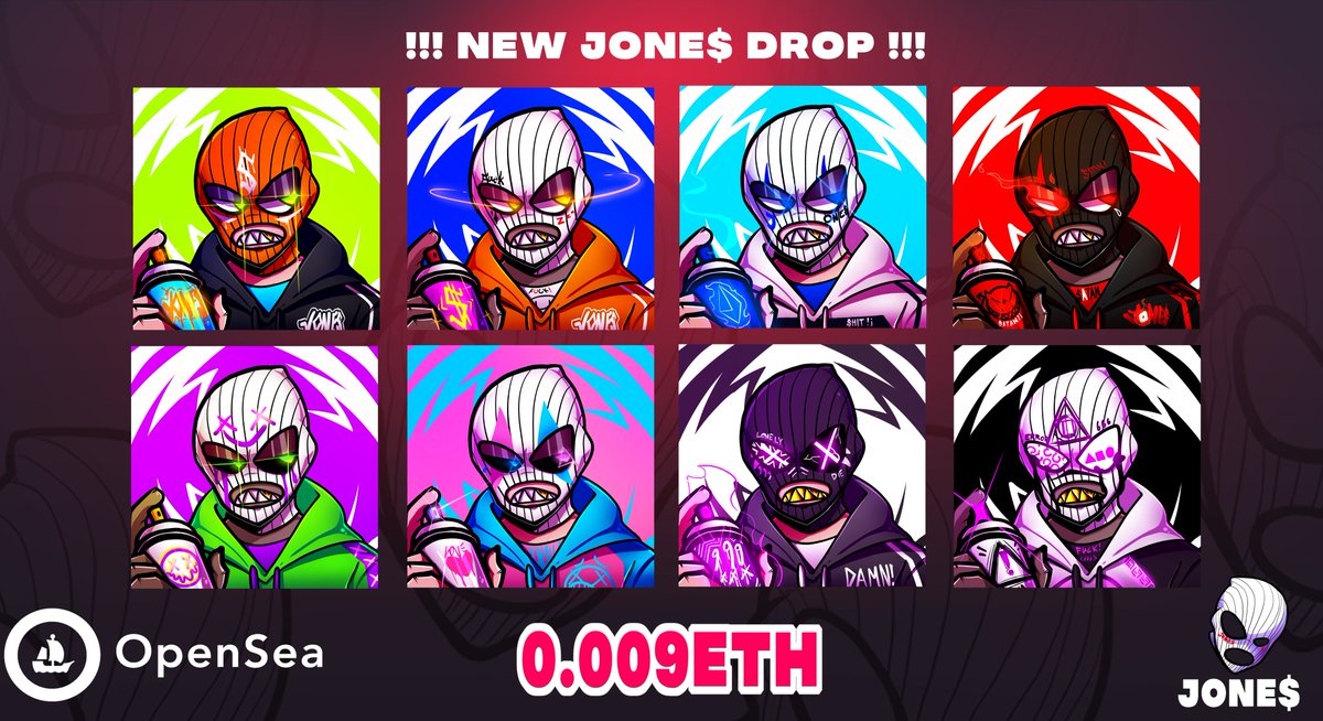 JONE$ is already sale on <a href="/Opensea/">OpenSea</a> right now🤩🙏🔥

8 PIECE✨
price: 0.009ETH
_______________________________________
opensea.io/collection/jone

#nft #NFTartists #NFTCommunity #NFTTHAILAND #NFTdrops #NFTcollection