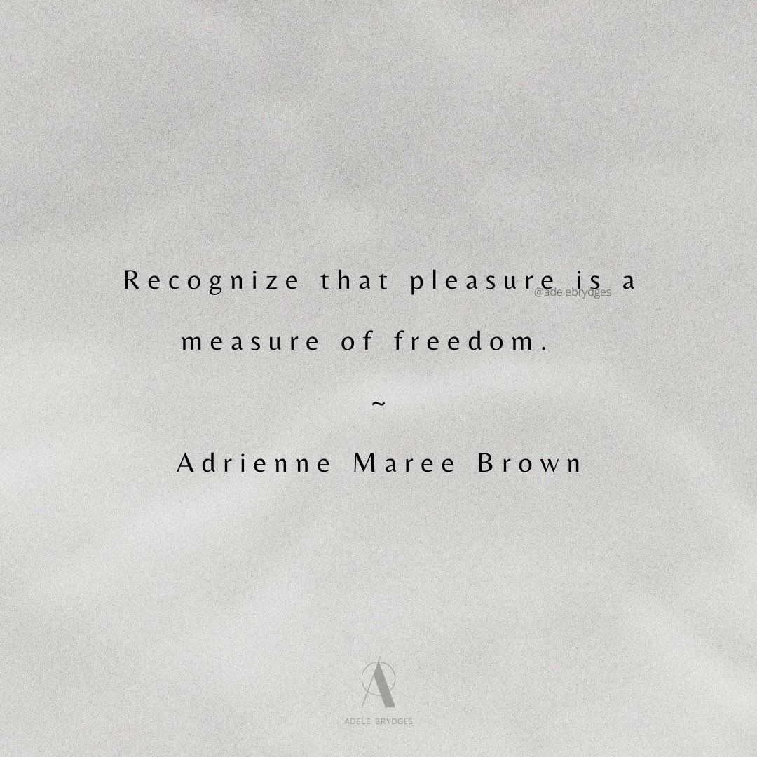 This quote from @adriennemareebrown makes me consider the censorship of female pleasure, sex positivity and body diversity on social media esp <a href="/instagram/">Instagram</a>. If we cannot own our pleasure out in the world, we still have a way to go to achieve freedom. #pleasurematters