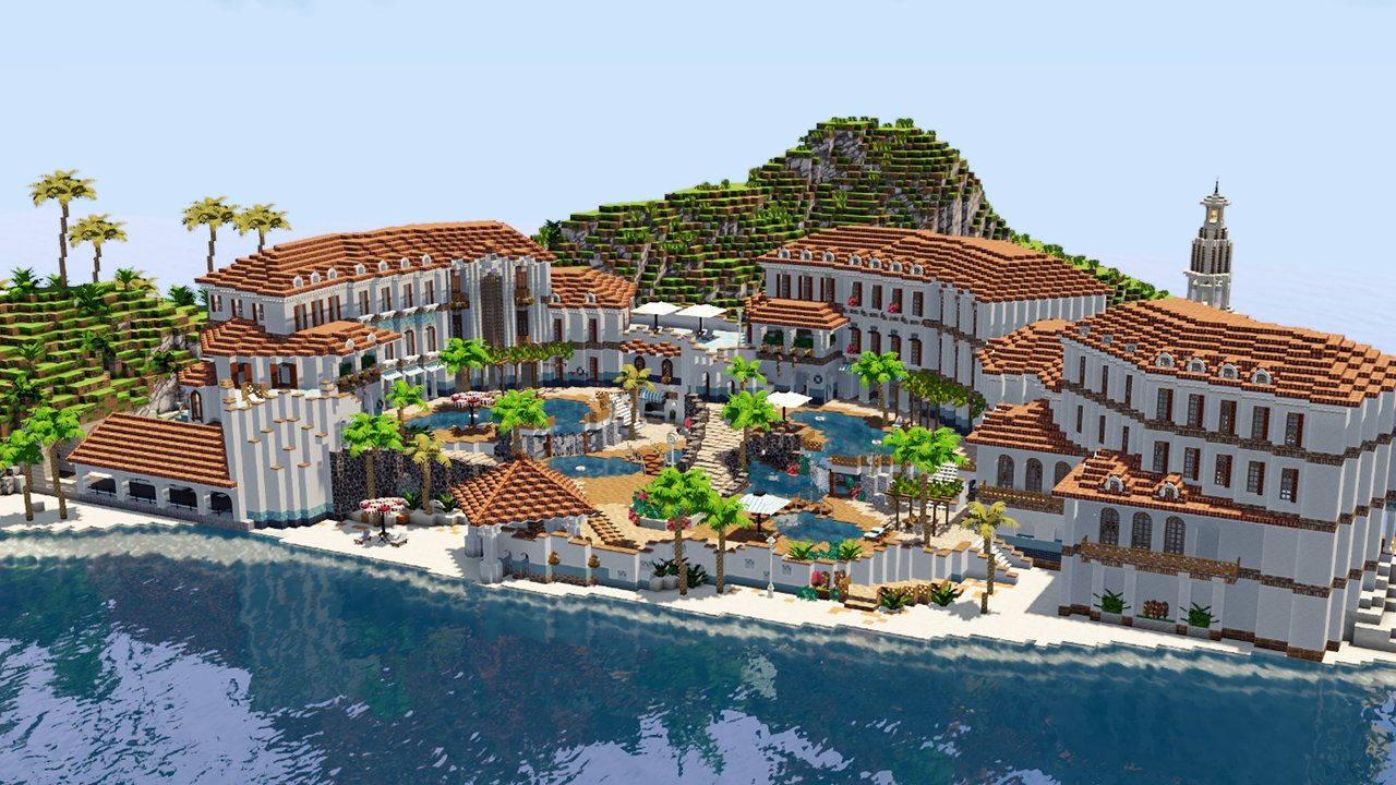 なりです マイクラ建築youtuber マイクラ建築勉強会 南国リゾートホテル作った 一人でめっっっちゃ頑張ったから いいね で褒めて T Co Xbxluncd08 Twitter