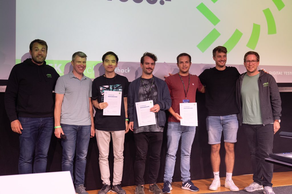 hackzurich's tweet photo. What a hack! #hackzurich2021 comes to an end. From all the impressive submissions, the winners are:
🥇THUNDERSTROKE🥈VOKI 🥉 ZOOMANIA https://t.co/WRDbNRKoMe