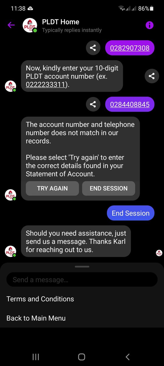 karlpanal's tweet photo. @PLDT_Cares tried messaging you sa messenger. Existing pa ba ang account ko? Bakit ganito? https://t.co/jE2gXg3Zhw