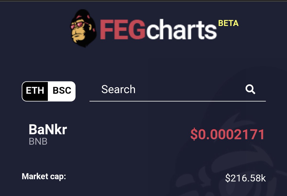 BankRollBSC's tweet photo. 🎉🎉🎉 FEGcharts Beta is now live and available at https://t.co/3OA3ARoTx5

Go check out BankRoll on FEGex!
😊❤️🦍

@fegtoken #FEGex
#bankroll #bankrollbsc
#cryptocurrency 

Now on to the next milestone. https://t.co/Muu5heB0JD