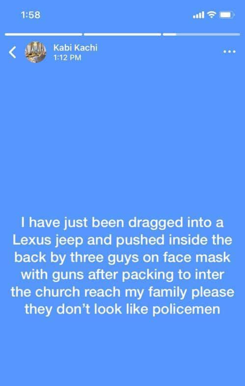 VictorIsrael_'s tweet photo. SOS 🆘 

Kingsley Ogbuagu has been abducted by gun men around Catholic Church of the Visitation, Festac town , Amuwo Odofin Lagos.

Reach out to 09068773333 if you have info

The Family has been thrown into a state of grieving and tears 

Please don’t Ignore. RT aggressively 🙏 https://t.co/fmkRDjX5Bp