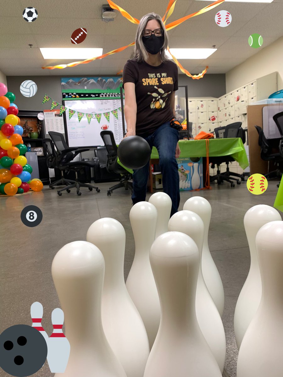 Christine brought her ‘Spare Shirt’🎳 &amp; lots of Spirit to our Game Day🎯 Success Sharing fun!! Go 1523!!!