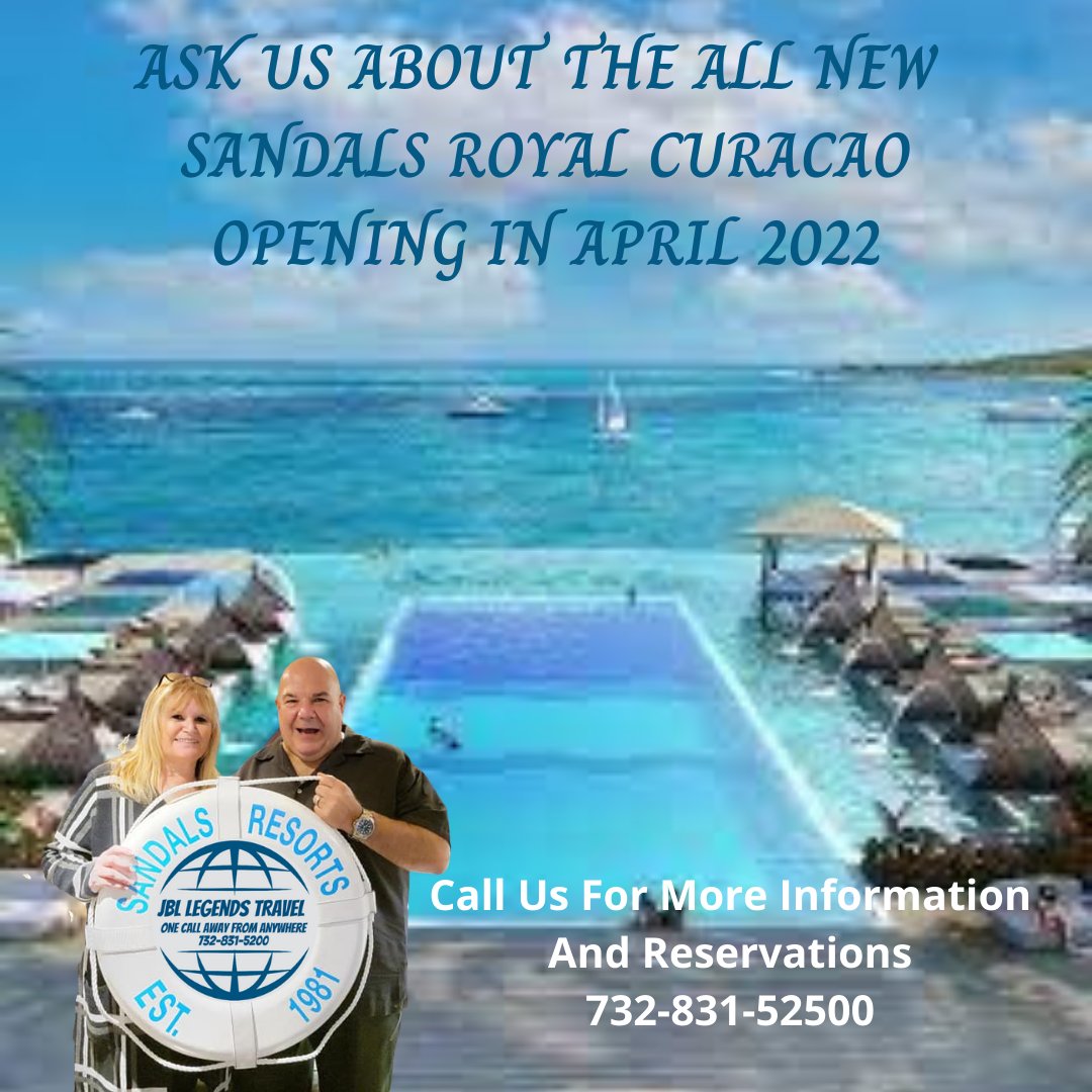 Looking for the perfect spot for a #honeymoon ?
As us about the brand new #sandalsroyalcuracao opening in April 2022
Call us for more information and reservations 732-831-5200
#jbllegendstravel #onecallawayfromanywhere