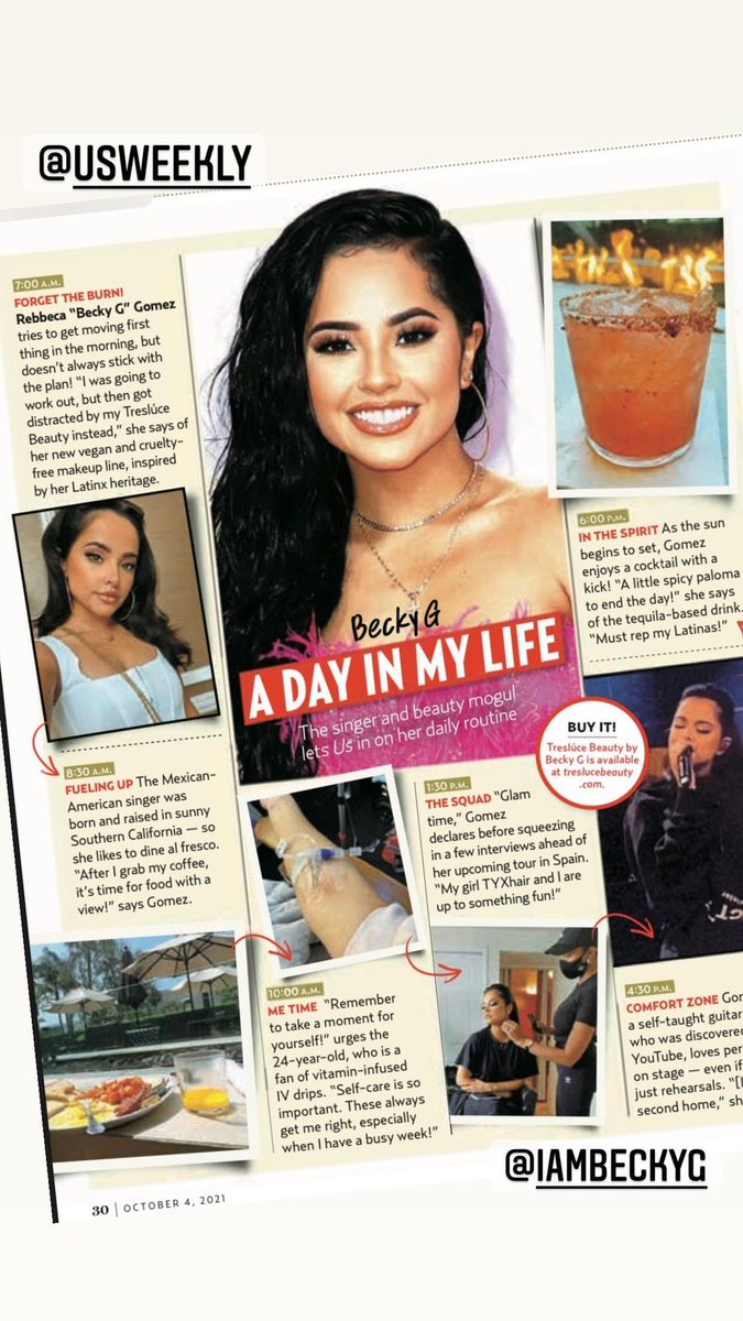 BeckyGCHI's tweet photo. 📷 | Becky G será mencionada en la próxima edición de la revista "US Weekly" con una nota que habla de su rutina diaria, donde se revelaron algunas fotografías que no habían sido vistas antes de B. 🤍 https://t.co/TuS4v6xZmH