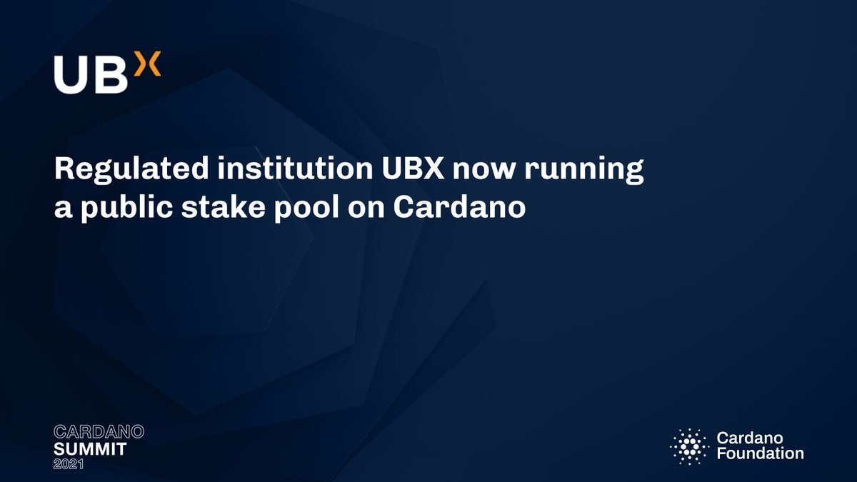📣Partnership Announcement🎉
#Cardano is increasing on-chain DeFi activity through collaboration with UBX. They launched their own public stake pool where stakers can now earn rewards on their ADA for helping to secure &amp; operate the Cardano #blockchain.
bit.ly/3oaXkm5