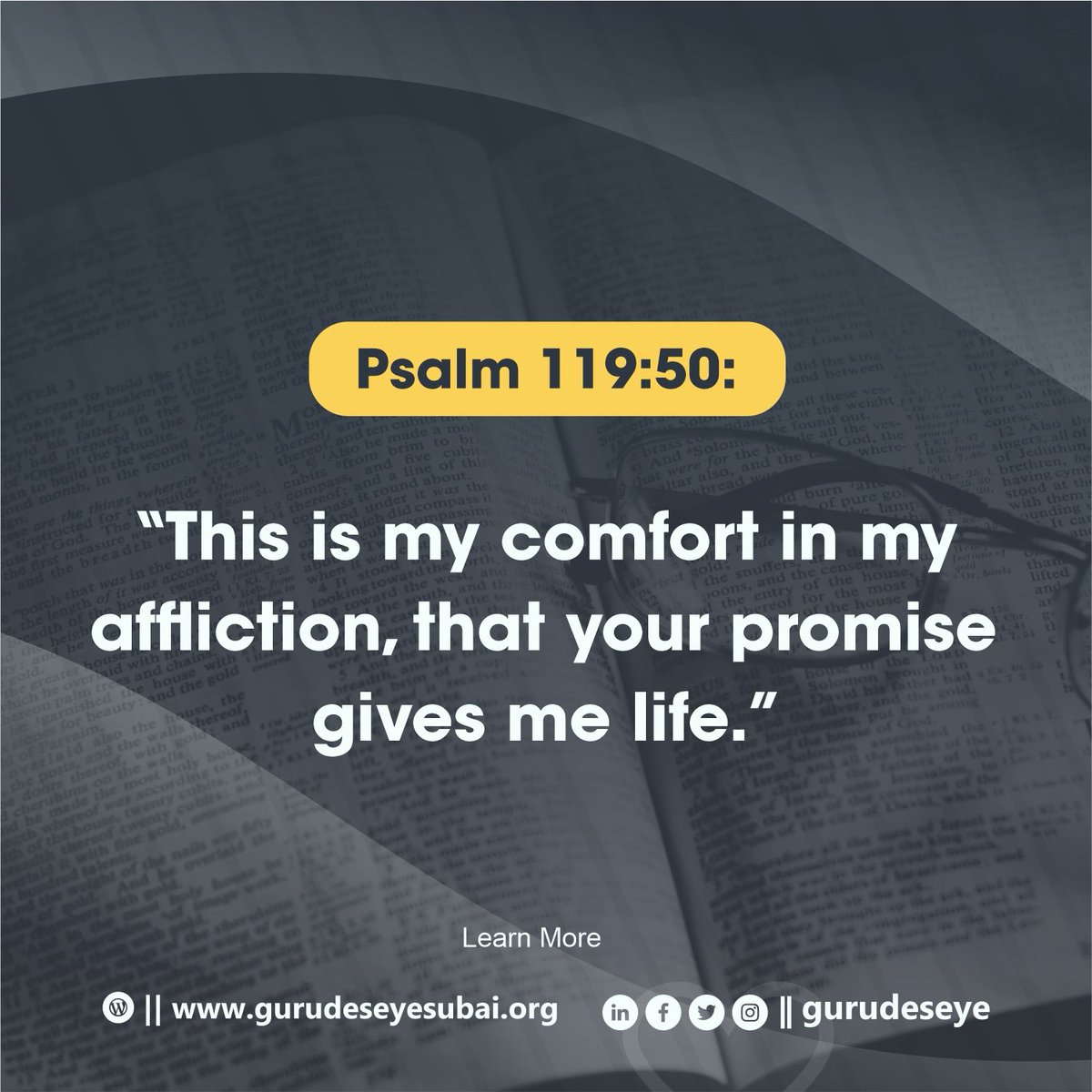 GuruDeseyeSubai's tweet photo. “This is my comfort in my affliction, that your promise gives me life.” Psalm 119:50:
#lordjesus #jesuslord #lordgod #jesussalvation #lord #godlord #jesuschristian #holyspirit #bibleverses #madeinjesus #holybible #jesuschrist #scripture #mercy #verseoftheday #gospel #godfirst https://t.co/ZJ1La6E73J