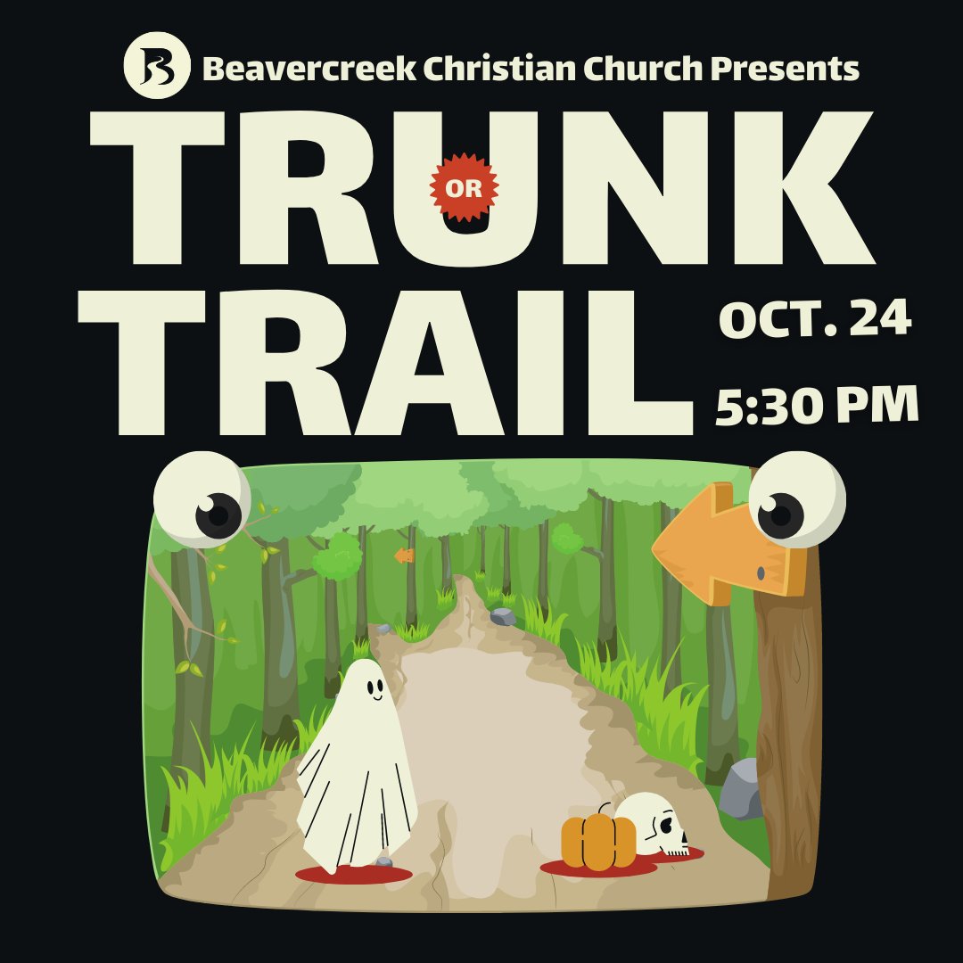 bcconmission's tweet photo. October 24 at 5:30 PM we will be hosting Trunk or Trail in the backyard at BCC. This is our Trunk or Treat for 2021. We want to invite you to set up a spot and bless the kids from around Beavercreek with some candy and shenanigans. We hope you can join us. #bcconmission https://t.co/lbq6AgkeXh