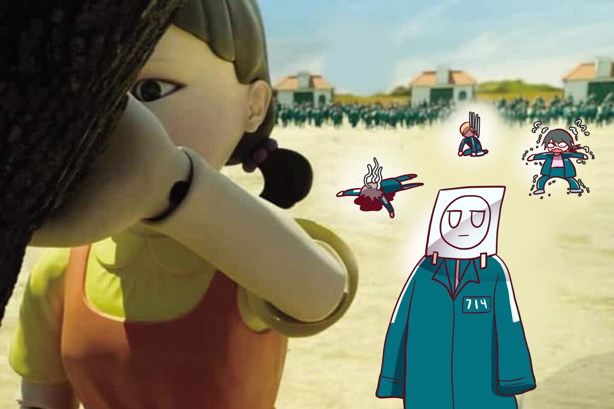 enjelicious's tweet photo. Popular Netflix survival drama Squid Game but with my characters from Age Matters😂

Standiel mastered the art of no movement https://t.co/OKlKcVGcaR