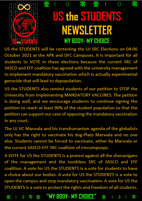 Usthe_People's tweet photo. University of Johannesburg Students. Vote US the STUDENTS in the 2021/22 SRC Elections. #VoteUS https://t.co/USbQSwZ61M