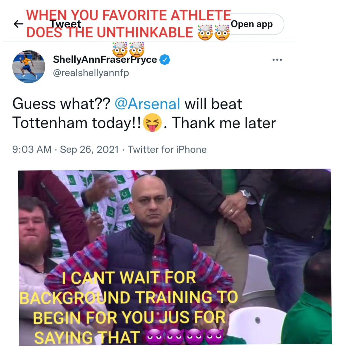 Unrulyone95's tweet photo. @realshellyannfp @Arsenal 😎😎😎😎😎 https://t.co/3cNg01DwkB