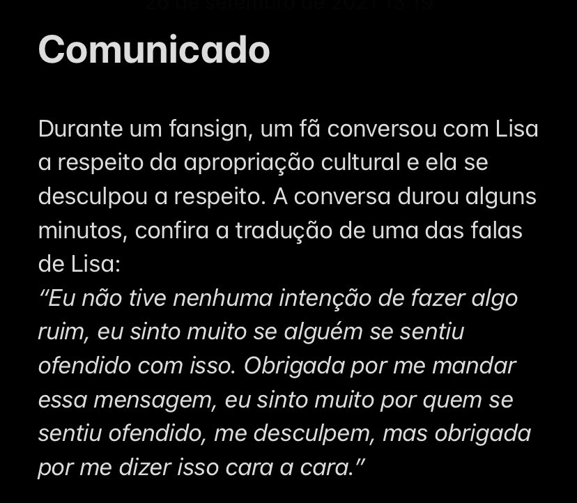 NOTA: Lisa se desculpou pela apropriação cultural.