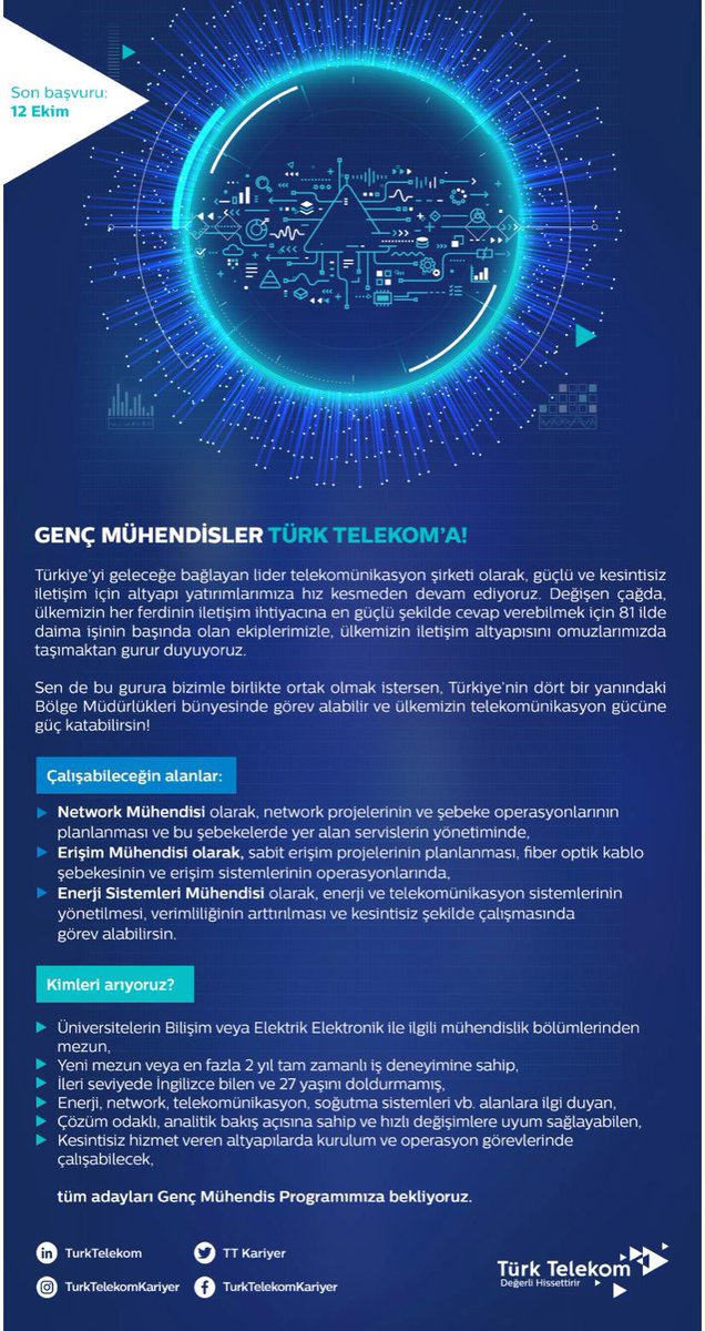 mtunc31's tweet photo. Türkiye’ye değer katmak istiyorsanız, Sizleri sektörün lideri Türk Telekom’a katılmaya bekliyoruz. 

https://t.co/aUTQ6dXqbD https://t.co/ENh6vowBrz
