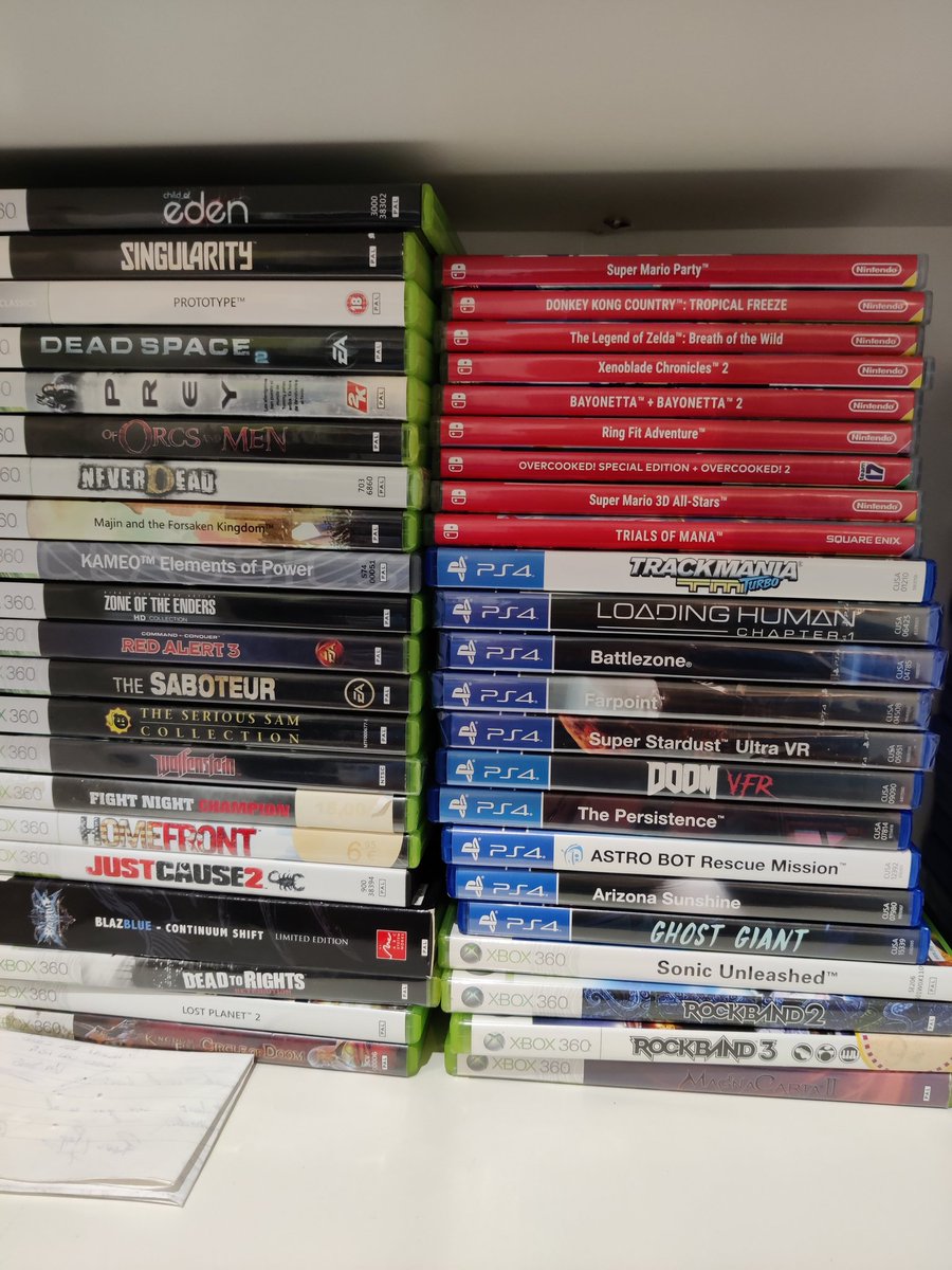 El_Sr_Gris's tweet photo. Bueno, pues ordenado el backlog físico y, a ver, es mastodóntico y tal, pero lo he ido reduciendo casi a la mitad en dos años. Yo creo que de aquí a 5-6 conseguiré tener en físico sólo 1-2 juegos sin jugar. #MetasRealistas. https://t.co/F6RnfRtWPE